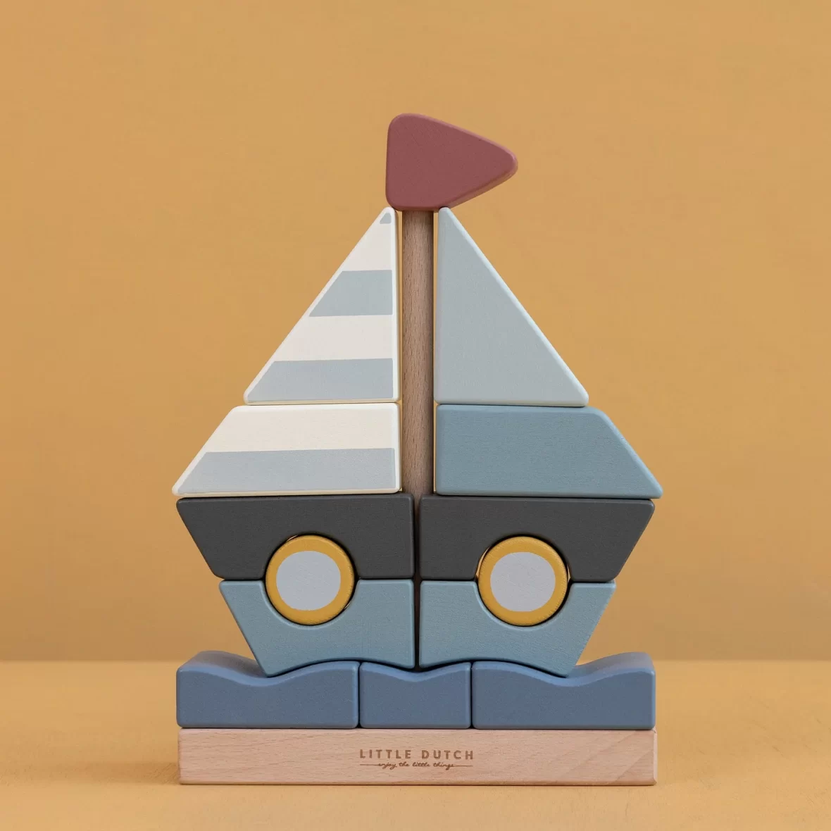 LITTLE DUTCH. Wooden stacking game Sailboat