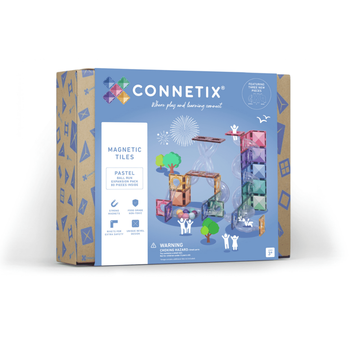 CONNETIX. Μαγνητικό παιχνίδι τουβλάκια 80 τμχ – Pastel Ball Run Expansion Pack