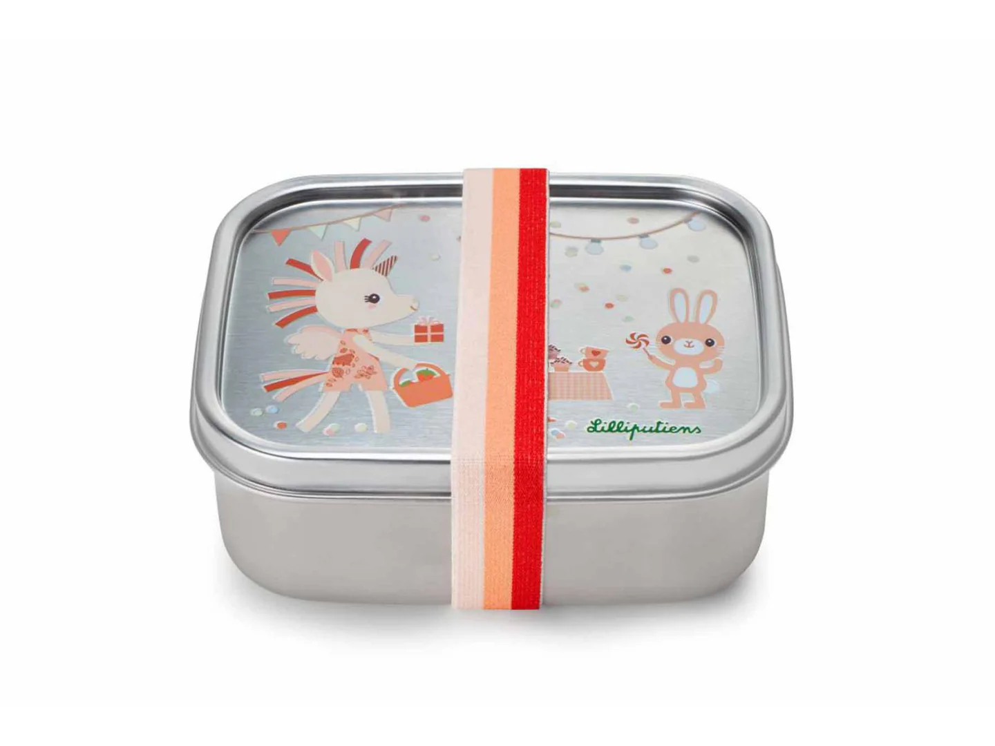 LILLIPUTIENS. Ανοξείδωτο φαγητοδοχείο με ελαστικό ιμάντα Happy Lena