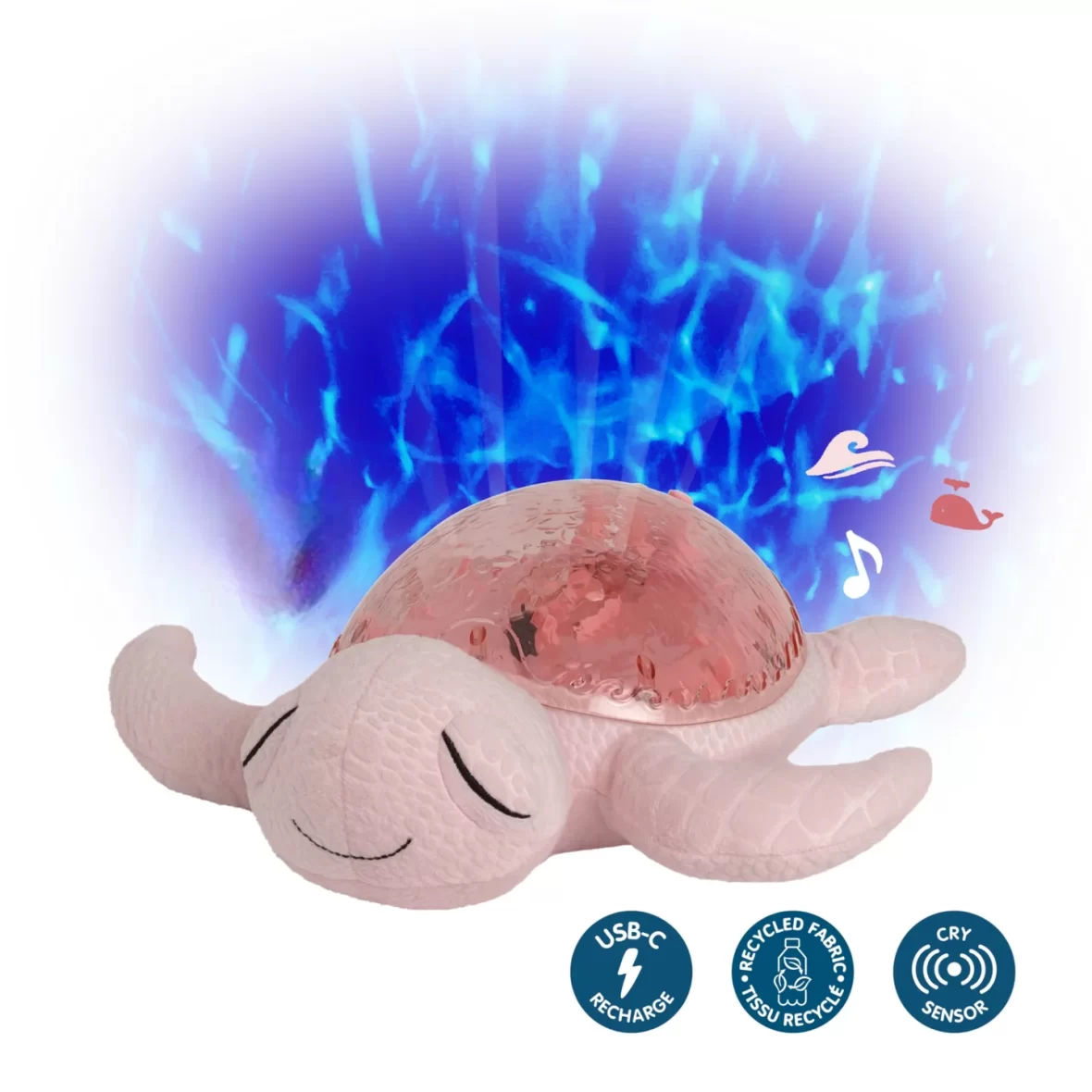 CLOUD B. Υφασμάτινος προβολέας νυχτός Tranquil Χελώνα (ροζ)