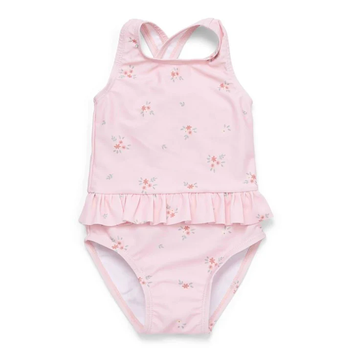 LITTLE DUTCH. Bathsuit with ruffle Flowers