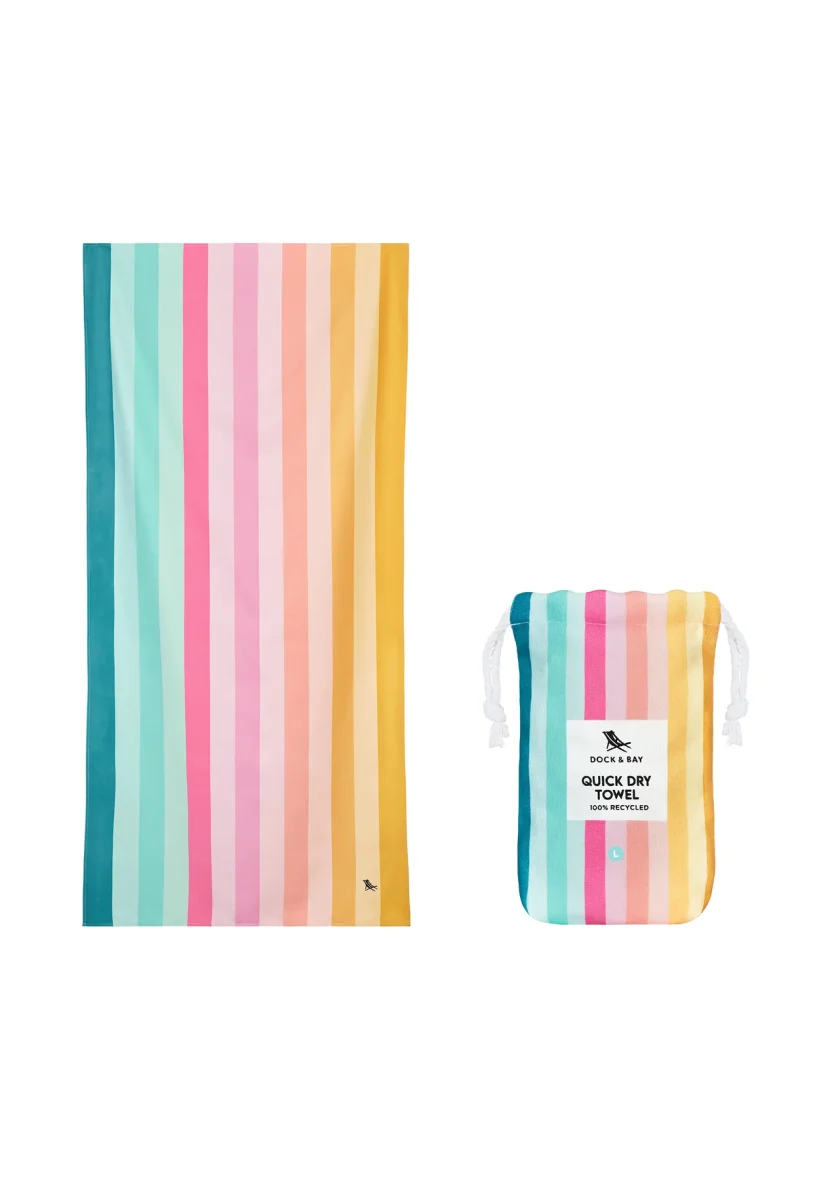 DOCK & BAY. Πετσέτα θαλάσσης Quickdry – Coastal candy (Μικροϊνες) – L