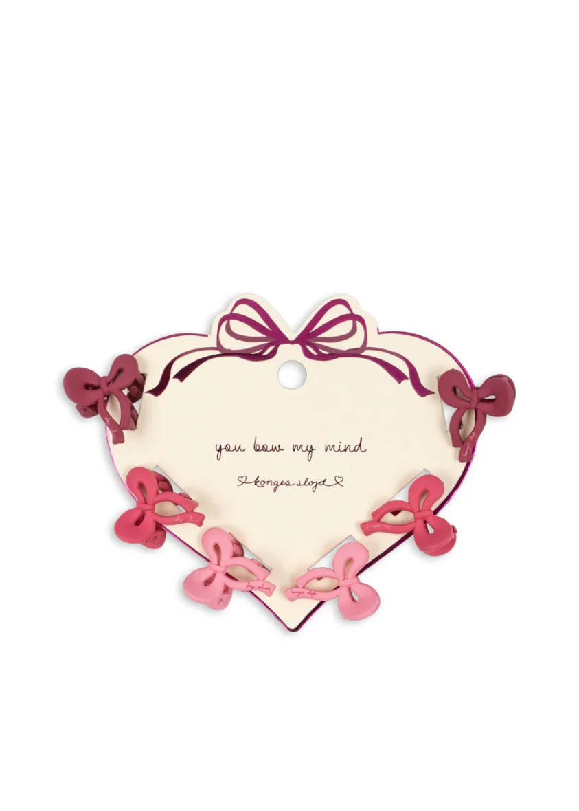 KONGES SLØJD. Παιδικά κλιπ μαλλιών 6 τμχ.- φιογκάκια pink mix