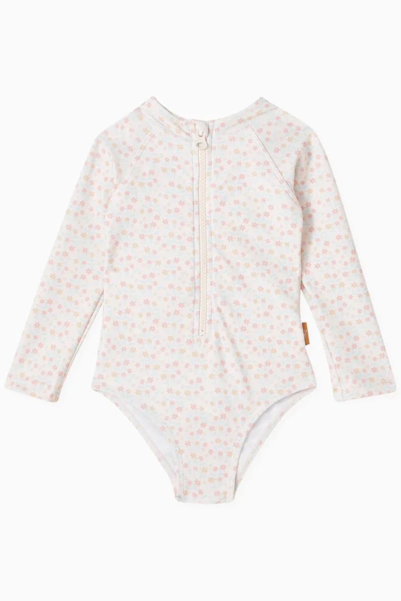 FRESK. Ολόσωμο μακρυμάνικο μαγιό  με προστασία UV50 garden flowers