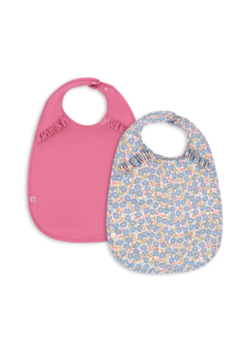 KONGES SLØJD. Σετ σαλιάρες 2 τμχ – fleur rosier/chateau rose