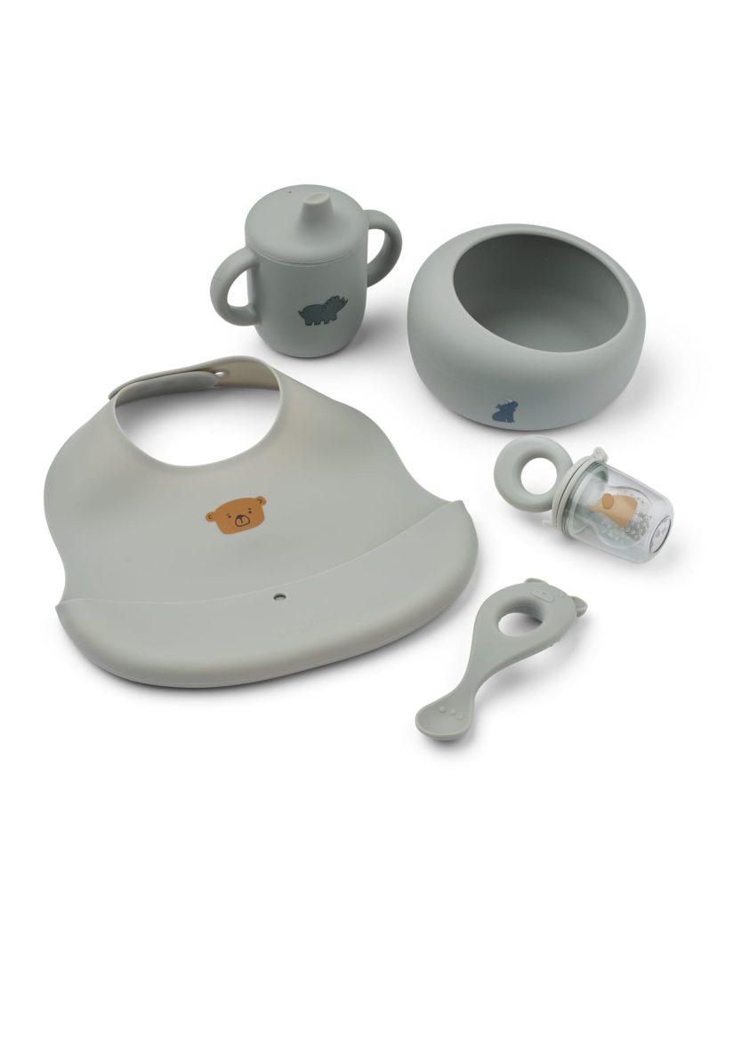 LIEWOOD. Mileah baby mealtime set- Dove blue