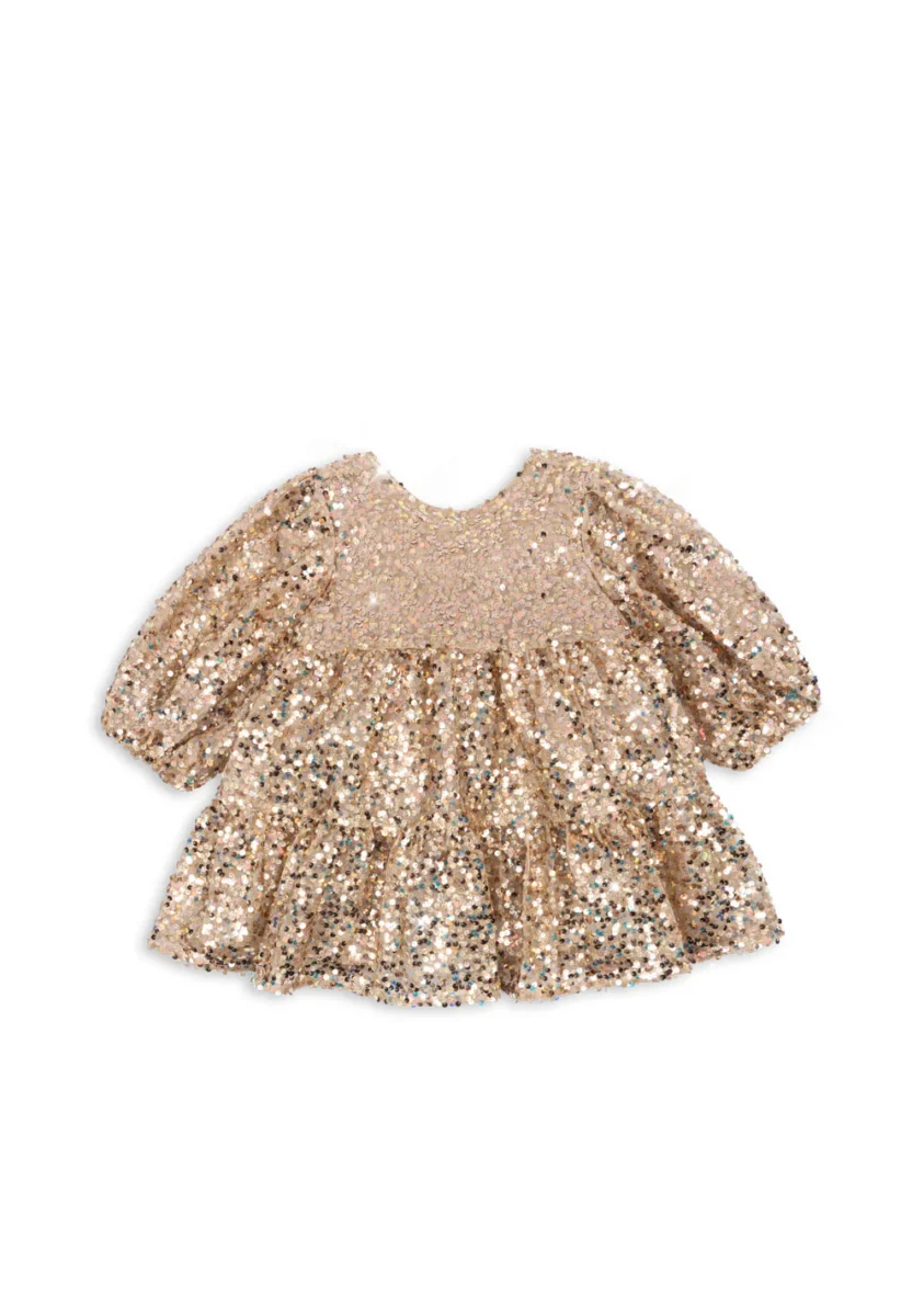 KONGES SLØJD. Φόρεμα Lila bow – Gold glitter