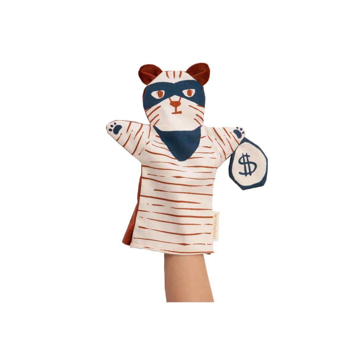 NOBODINOZ. Υφασμάτινη γαντόκουκλα Τιγράκι Velvet