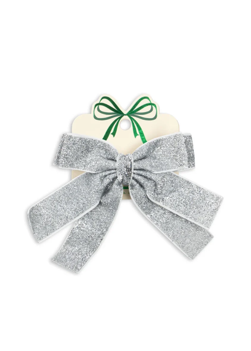 KONGES SLØJD. Παιδικό κλιπ μαλλιών glitter velvet double – Silver