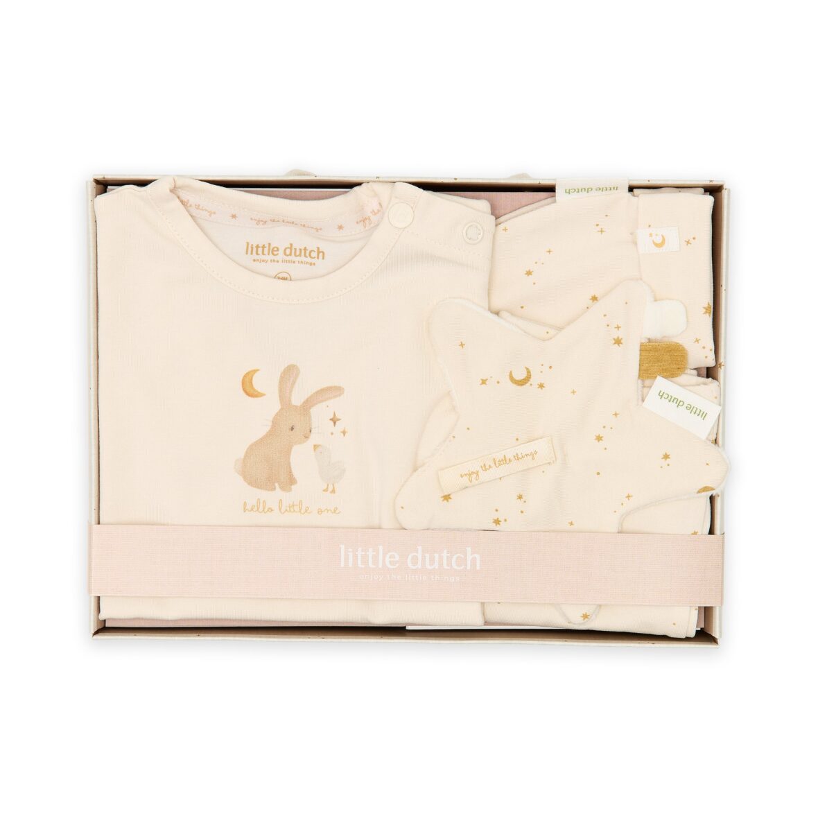 LITTLE DUTCH. Σετ δώρου με ρουχαλάκια Newborn Naturals – Νο 62/68