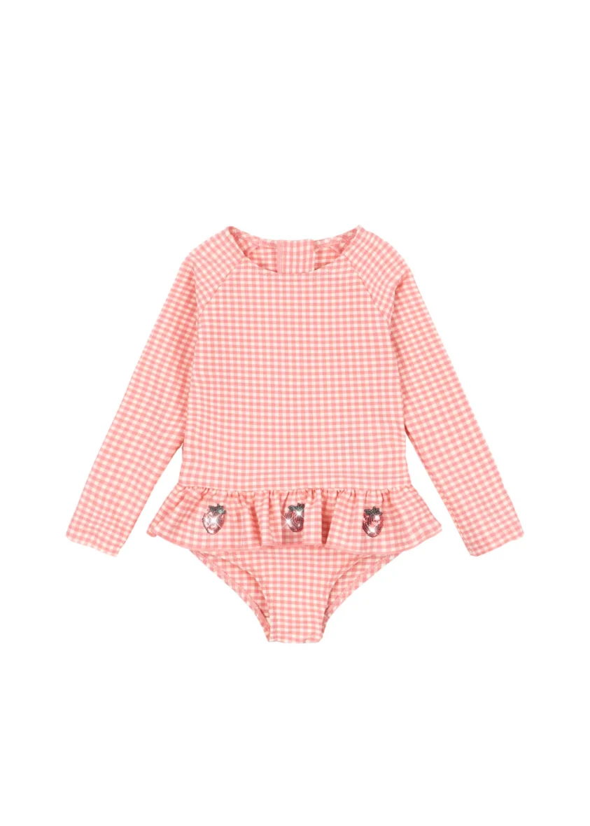 KONGES SLØJD. Ολόσωμο μακρυμάνικο μαγιό Etta – geranium pink