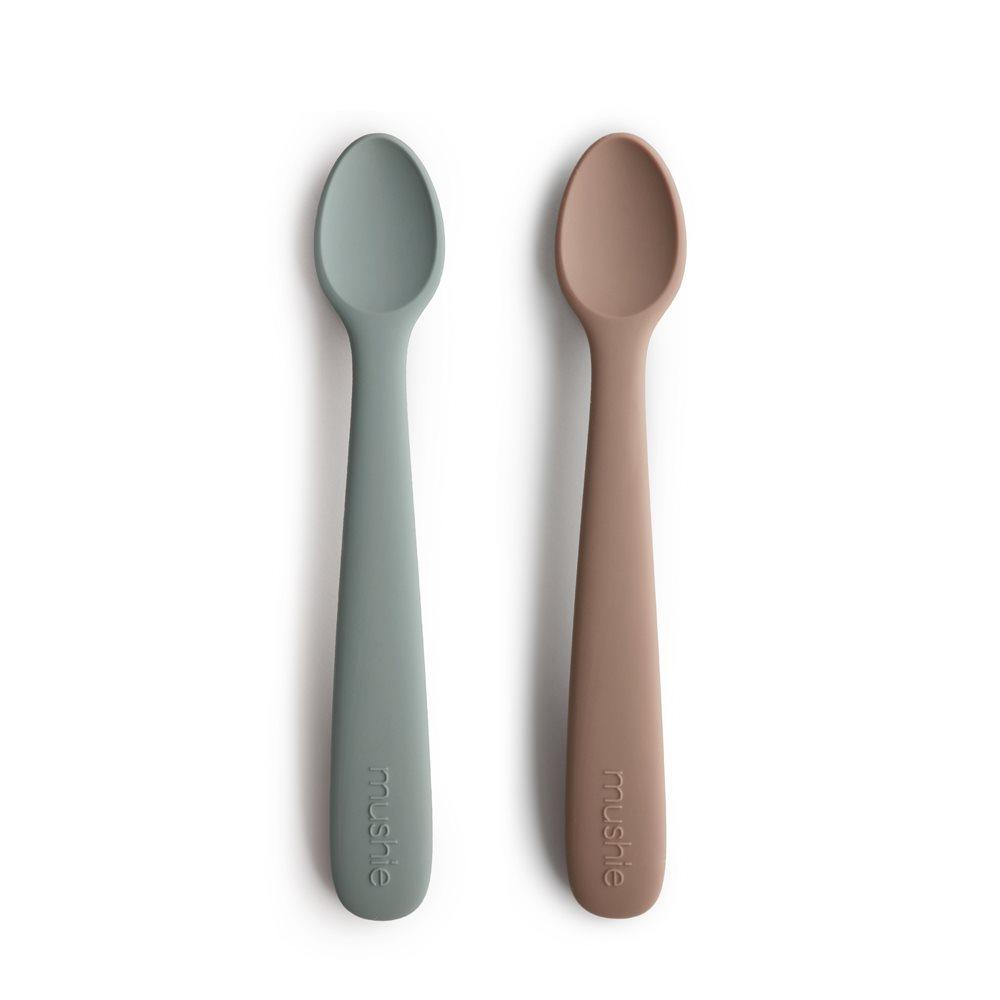 MUSHIE. Set 2 pcs silicone spoons Stone/Cloudy Mauve