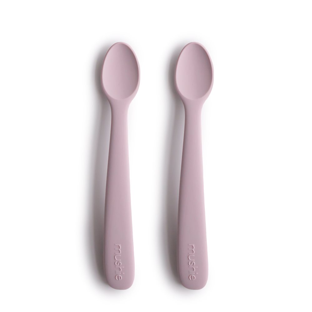 MUSHIE. Σετ 2 βρεφικά κουτάλια σιλικόνης Soft Lilac