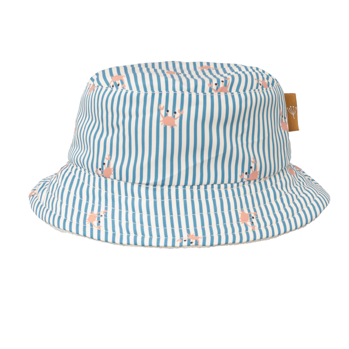 FRESK. Double-sided bucket hat with UVA-UVB protection stripes & crabs