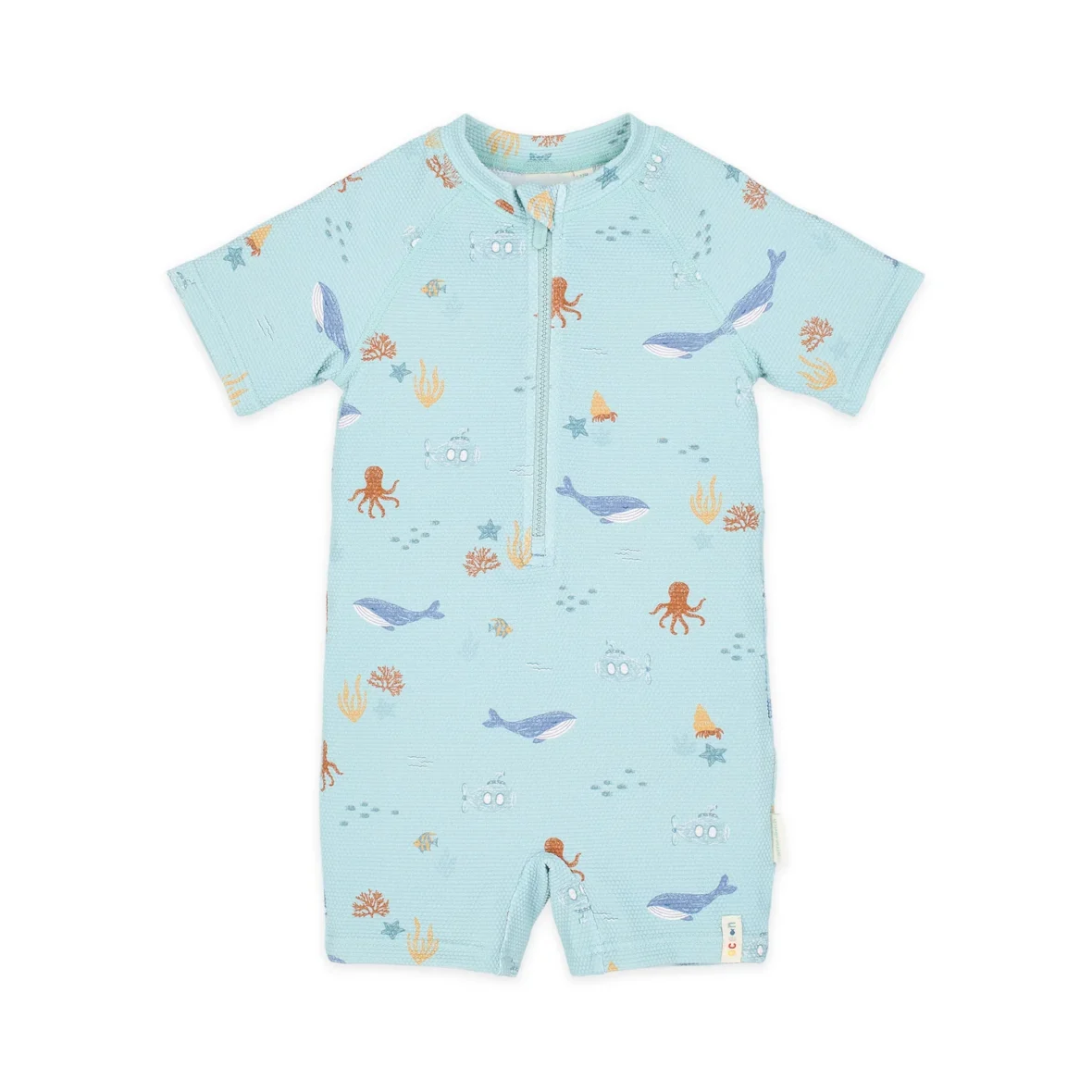 LITTLE DUTCH. Ολόσωμο κοντομάνικο μαγιό Ocean Friends