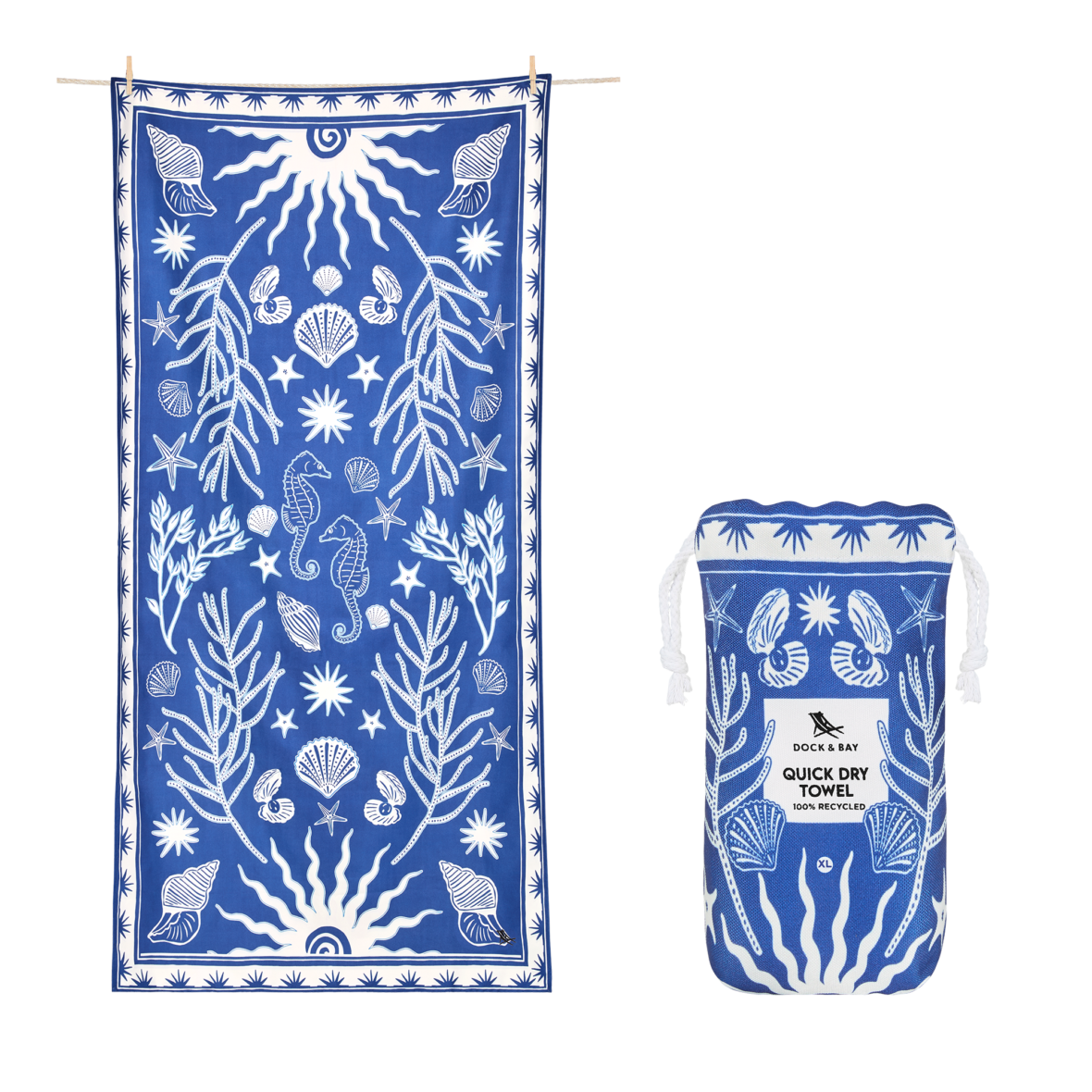 DOCK & BAY. Πετσέτα θαλάσσης Quickdry – Ocean Treasure (Μικροϊνες) – XL