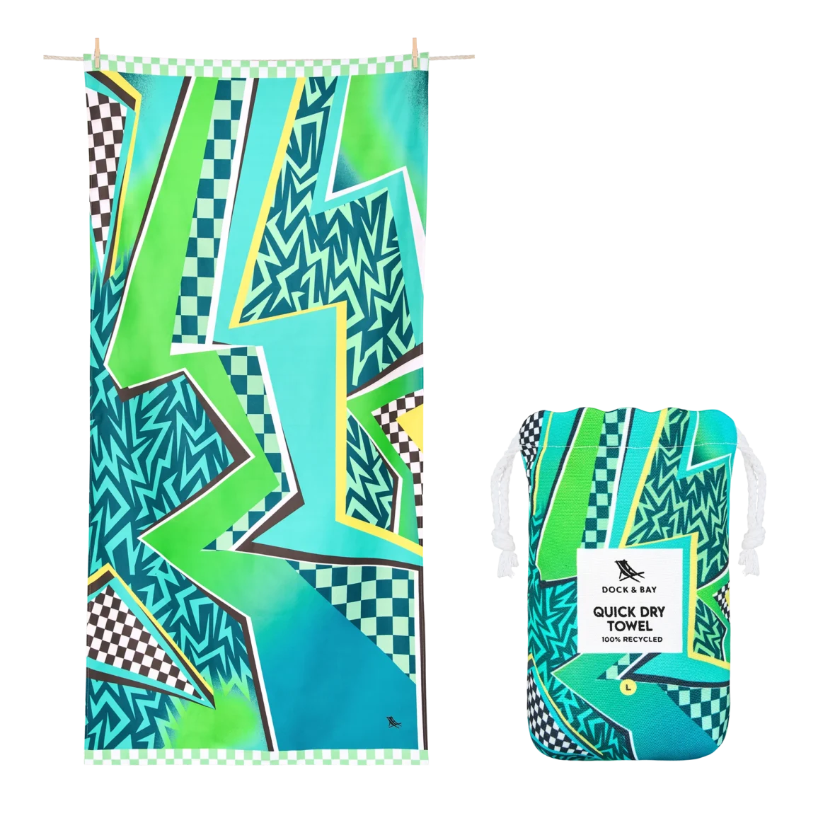 DOCK & BAY. Πετσέτα θαλάσσης Quickdry – Tide Skater (Μικροϊνες) – L