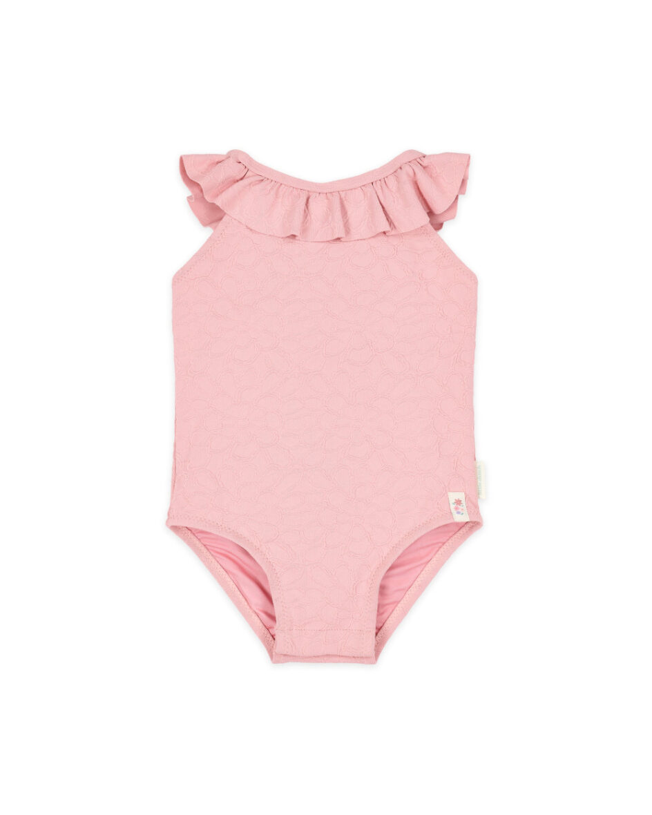 LITTLE DUTCH. Ολόσωμο μαγιό με βολάν Dreamy Pink Rose