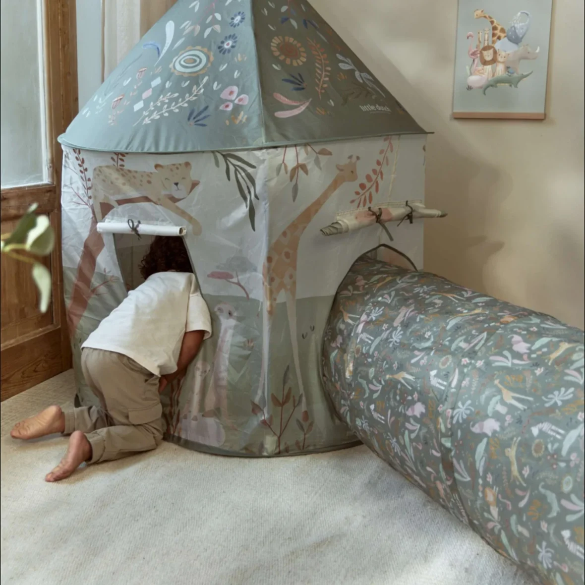 Little-Dutch-Safari-Tent-With-Play-Tunnel-Lifestyle-2