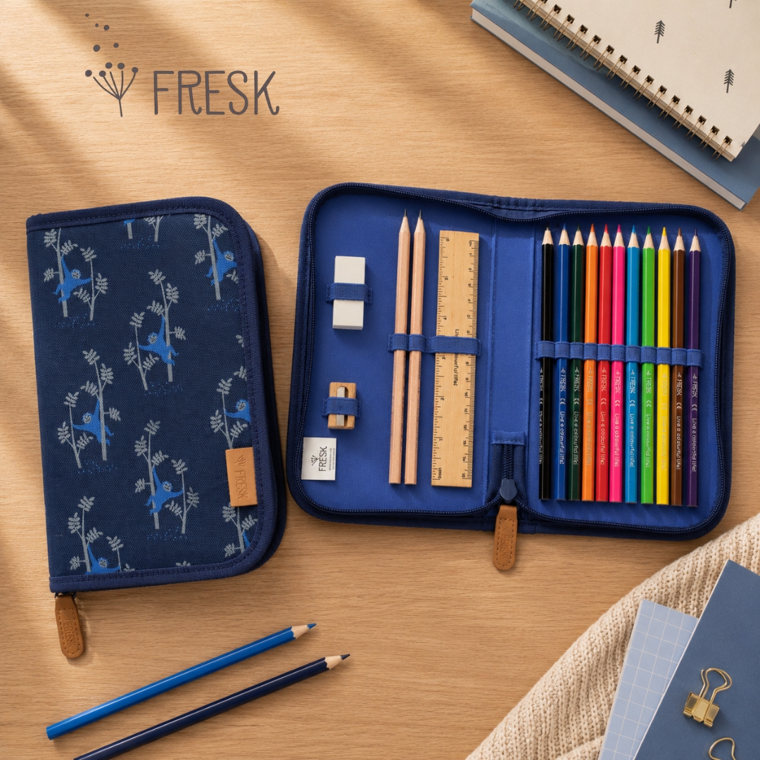 FRESK. Case filled with stationery – Monkey