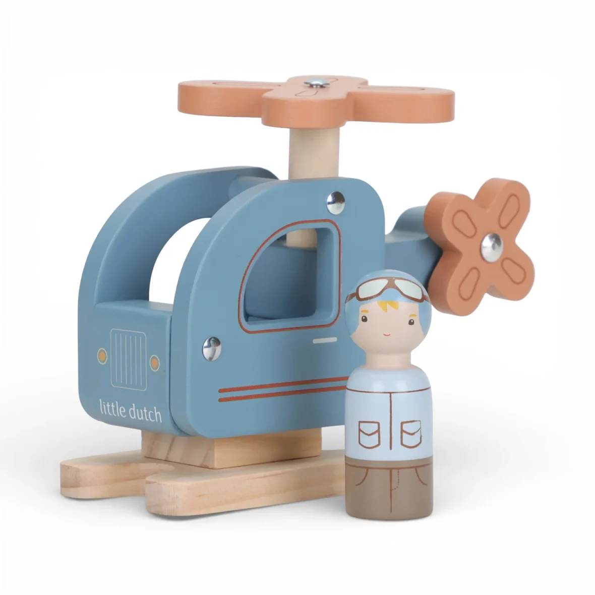LITTLE DUTCH. Wooden Helicopter with Pegdoll FSC