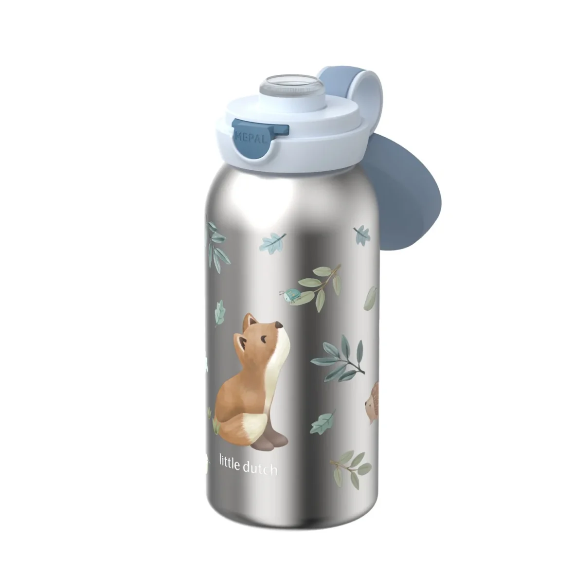 LITTLE DUTCH. Ανοξείδωτο μπουκάλι flip-up campus 600 ml – Forest Friends