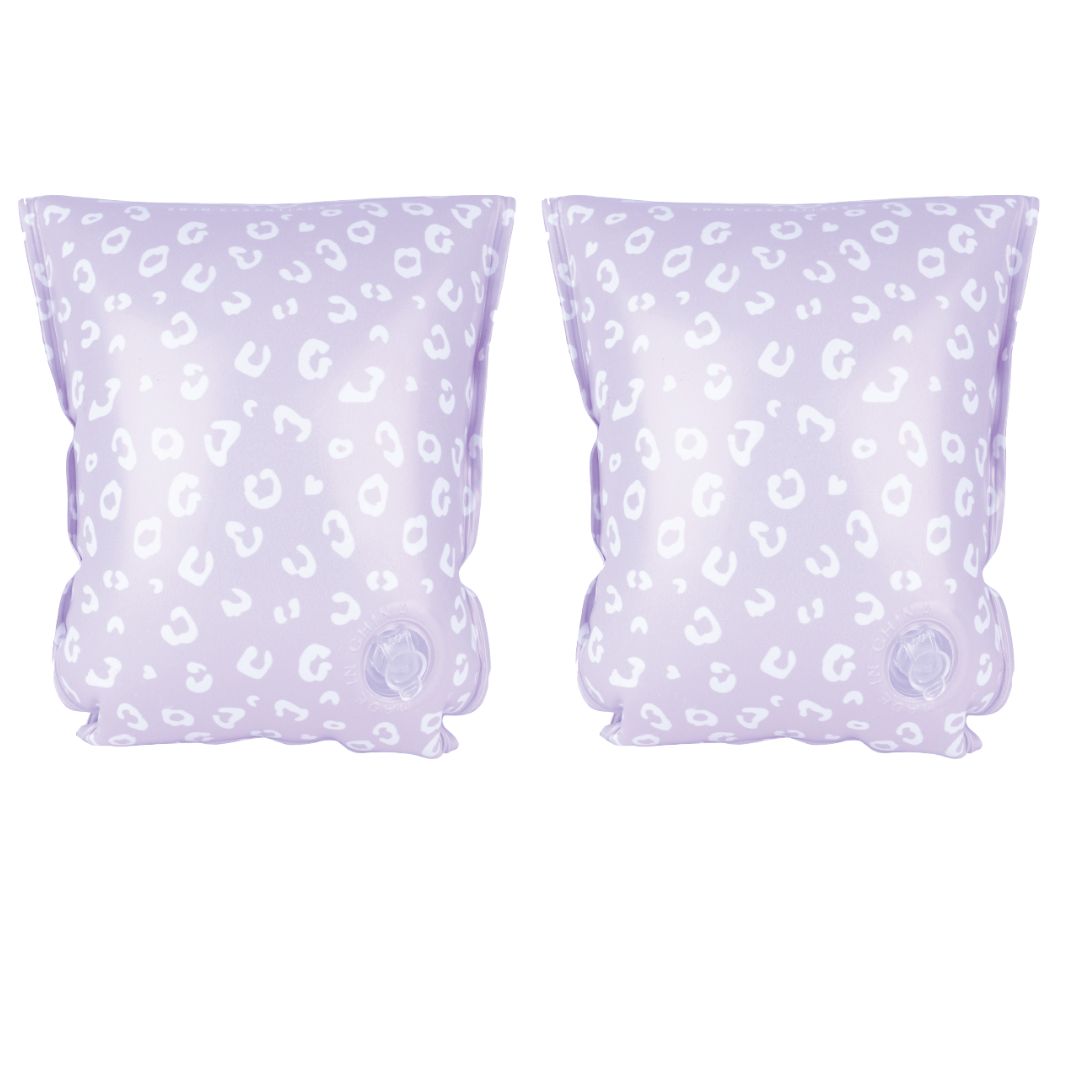 SWIM ESSENTIALS. Swim armbands – “Lila Leopard” 2-6Y