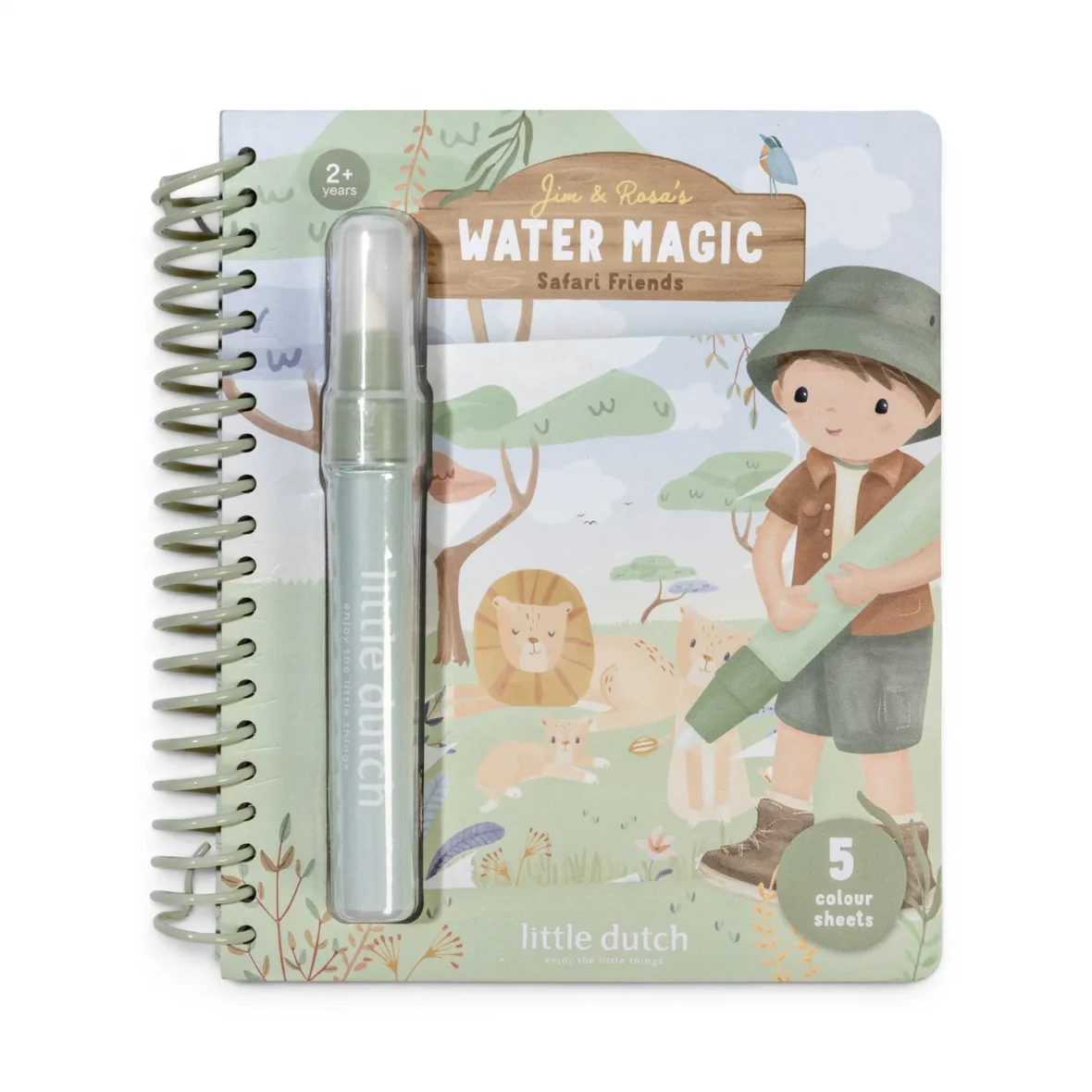 LITTLE DUTCH. Βιβλίο ζωγραφικής Water reveal Jim Safari Friends