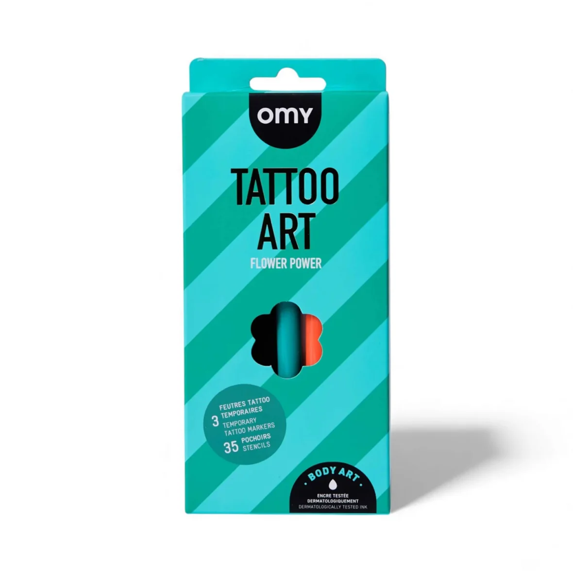 OMY. Σετ ζωγραφικής δέρματος Tattoo Art – Flower Power
