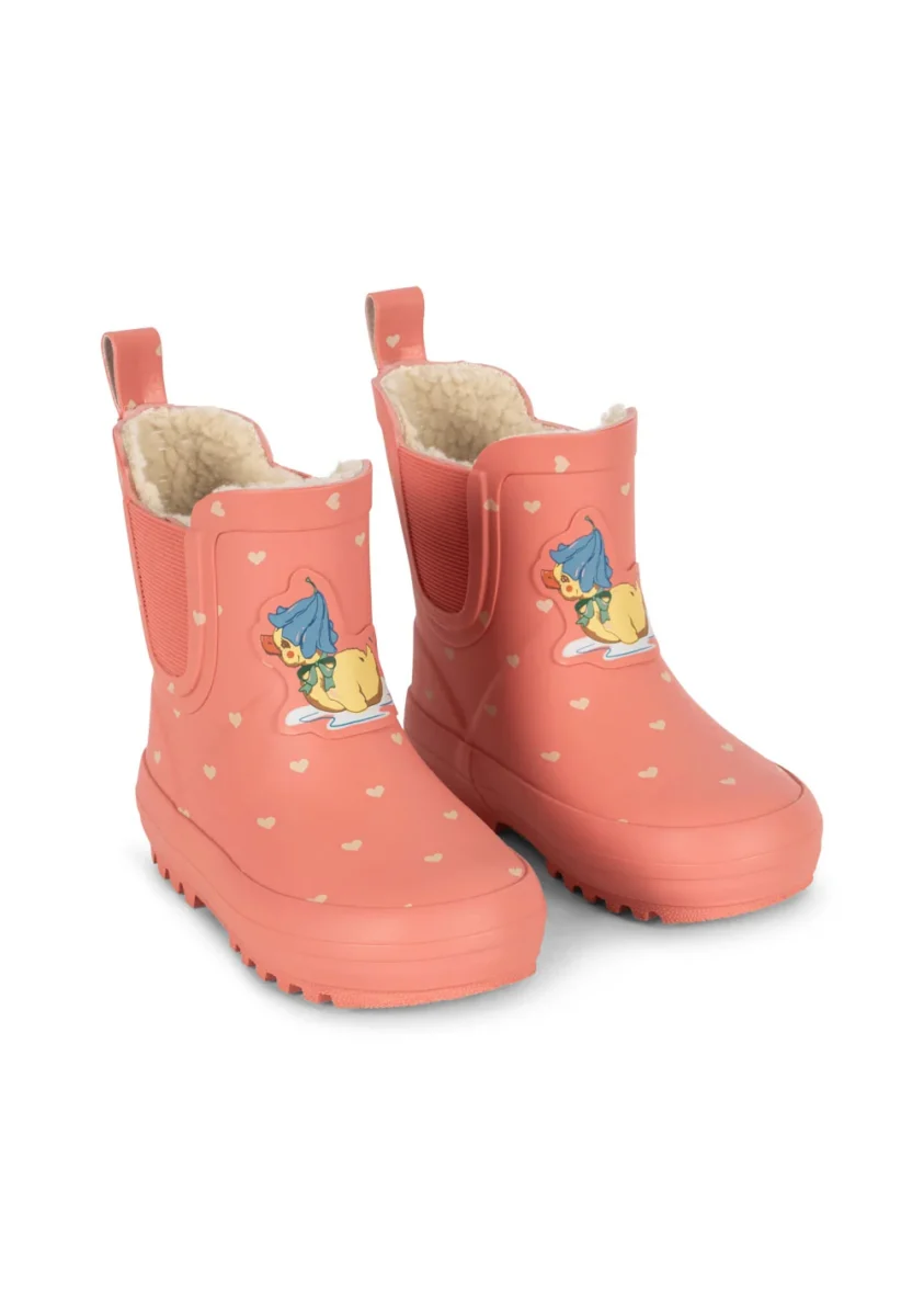 KONGES SLØJD. Roi fleece rain boots – coeur feathers