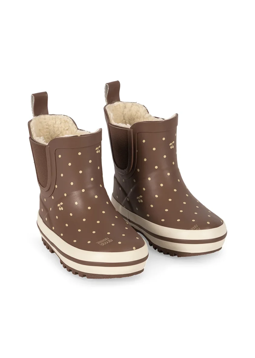 KONGES SLØJD. Γαλοτσάκια Roi fleece – cherry dot marrone